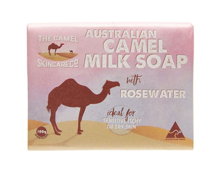 the camel skincare milk soap with rosewater
