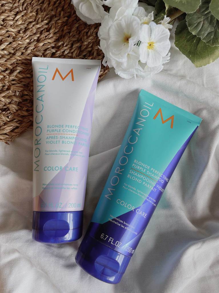 漂染髮色頭髮護理試驗💇🏻‍♀️Moroccanoil去黃紫色洗頭水＋護髮素、Ocdai3補色洗頭水、Aveda髮膜、Yves Rocher髮醋 